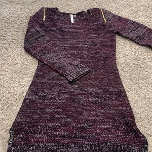 Purple Wool Sweater Dress